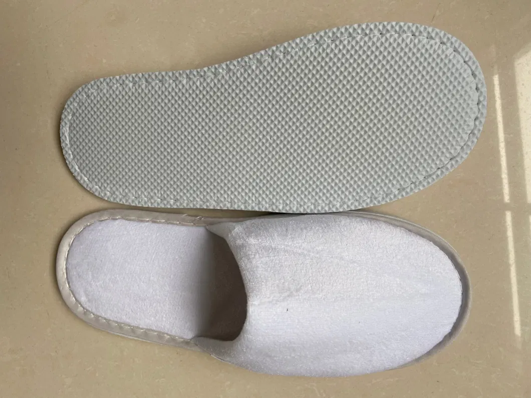 China Factory Coral Fabric White Bulk High Quality Luxury Hotel Slippers Custom Logo