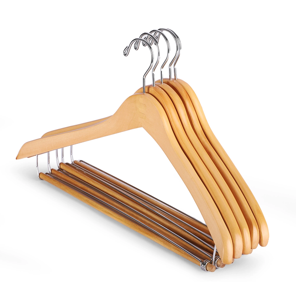 Wholesale Hotel Anti-Slip Wooden Clothes Hangers for Suits (M1013T-1)