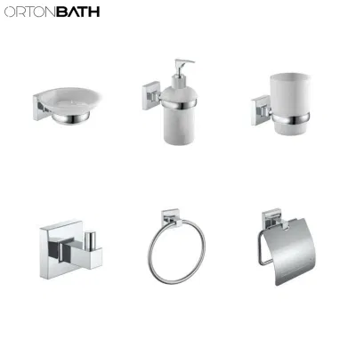 Set di accessori per il bagno Campione economico disponibile Accessori per WC da bagno in hotel cromati Accessori da bagno da 6 pezzi